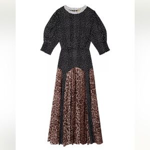Rixo Meg Leopard Midi Dress